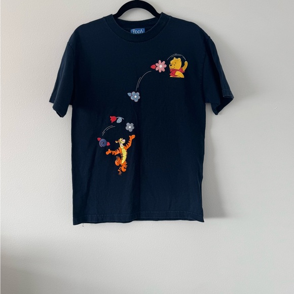 Disney Tops - Disney Pooh & Tigger Graphic Tee Navy Blue Vintage Style Medium